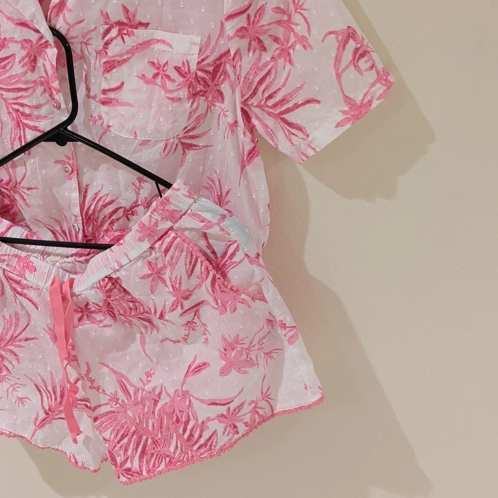 Beacon Cove 100% Cotton Pink Floral Pajamas Size M - Picture 8 of 12